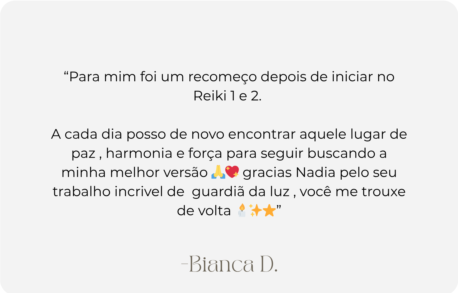 Formação em Reiki - Nádia Gomes